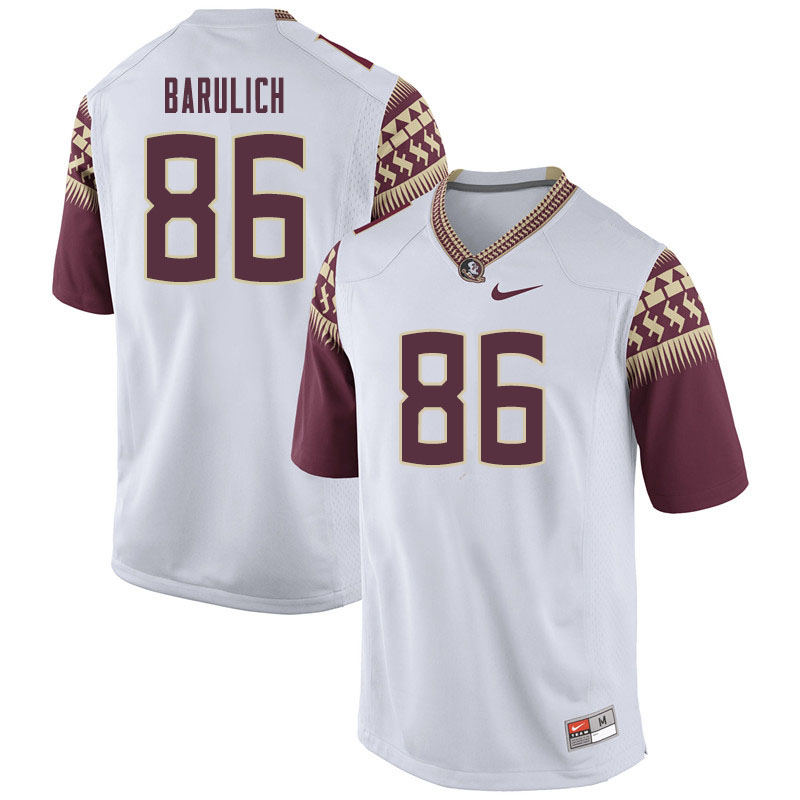 Men #86 Michael Barulich Florida State Seminoles College Football Jerseys Sale-White